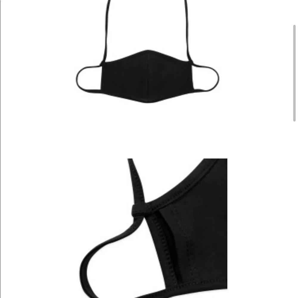 Kids black face mask with neck strap, adjustable